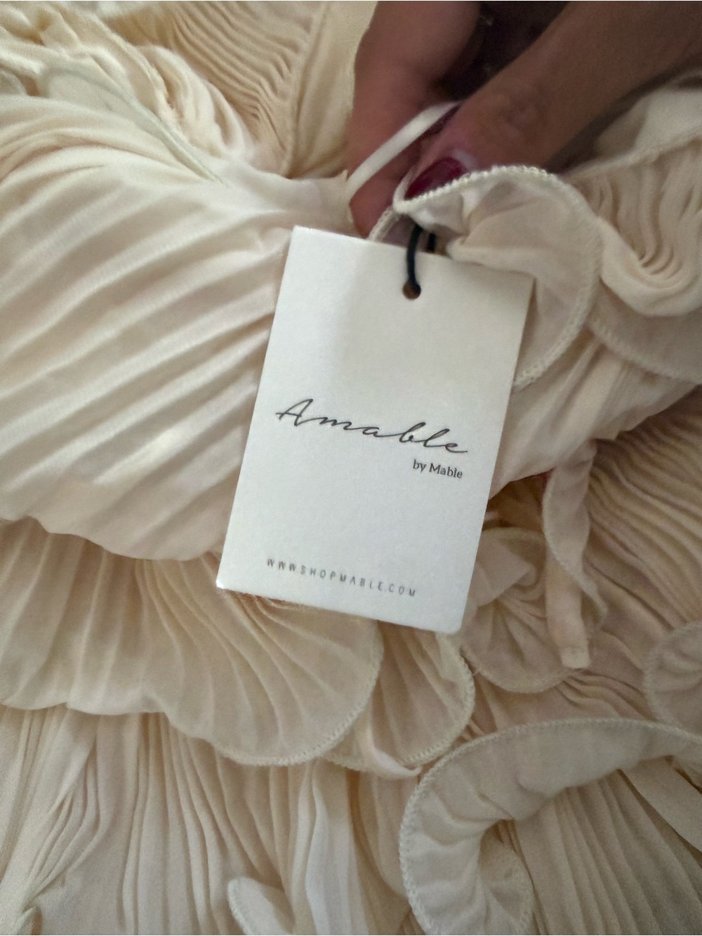 PLEATED LAYERED RUFFLE MINI DRESS - Picture 5 of 5